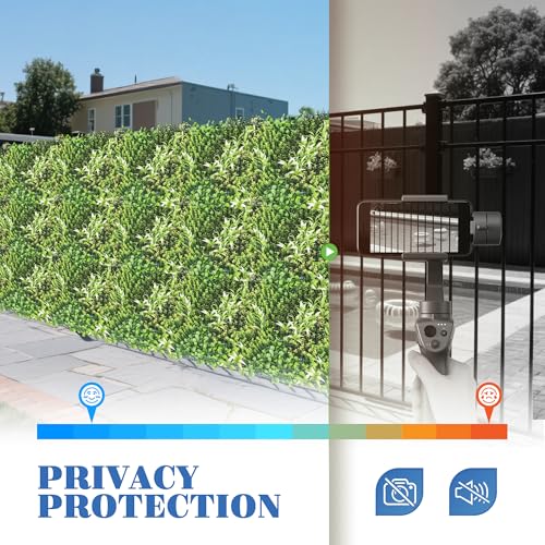 ECOOPTS 20"x20" Faux Ivy Privacy Fence Screen Artificial Boxwood Panels Topiary Hedge Plants for Indoor Outdoor Decoration, 13 Mixed Leaves, 6 Packs - color: #13 Mixed Leaves, size: 20"x20"