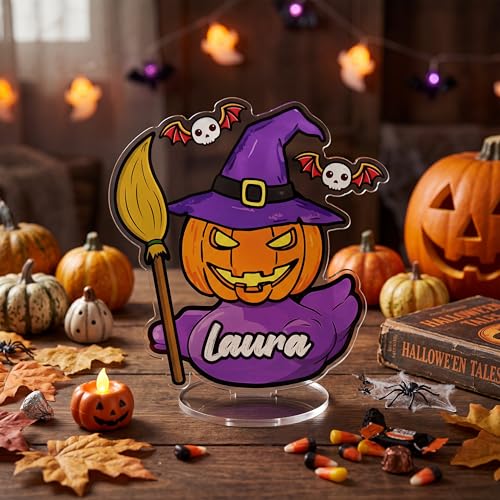 Custom Duck Acrylic Standee Personalized Name & Costume Funny Duck Desktop,Duck Decor Gift for Halloween Decorations Indoor(Halloween Duck) - color: Halloween Duck