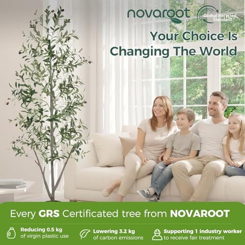 Olive Trees Artificial Indoor, 7FT Tall Faux Olive Tree with Moss and Planter, Artificial Plants Indoor with Realistic Silk Leaves and Lifelike Fruits, Fake Tree for Home Office Living Room Decor - size: 7ft