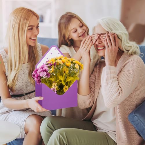 TaoBary 16 Pcs Mother's Day Florist Bouquet Envelope Boxes with Floral Foam Blocks, Paper Gift Boxes Flower Packaging Craft Paper Bag DIY Lovers for Wedding Birthday Party Decoration Supply