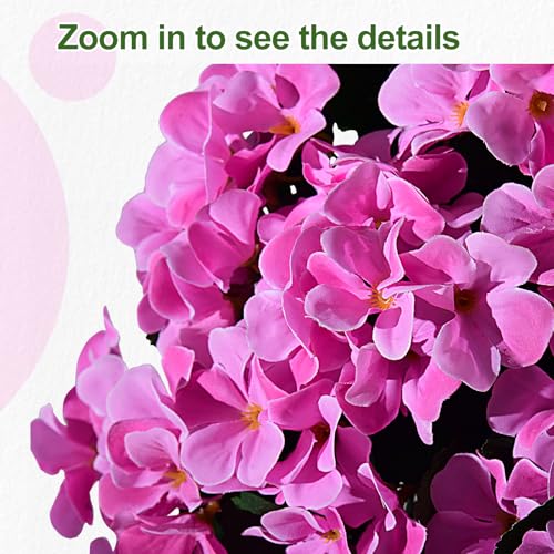 Artificial Crabapple Flowers for Outdoor 10 Pcs Artificial Chinese Flower Fake Flowers with Stems Silk Realistic Floral Arrangement for Front Door Porch Planter Patio Balcony (Pink) - color: Pink