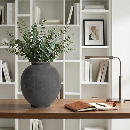 Black Ceramic Large Vase - 9.84 Inch Round Modern Ceramic Vases,Tall Vase for Decor Living Room Table Decor and Festive Home Interiors - size: 9.84Inch