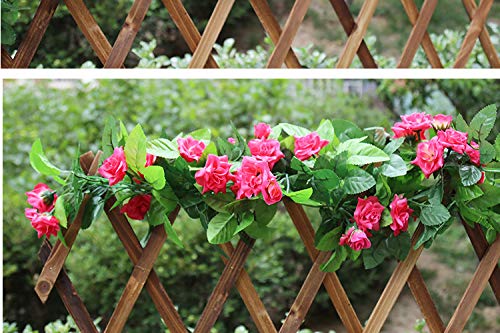 canjoyn 2 Pack 4.2 Feet/Piece Artificial Flower Vine Rattan Hanging Silk Rose Garland for Wedding Venue Backdrops Flower Walls Photo Background Bridal Showers, Baby Showers, and Event Decor (Purple) - color: Purple