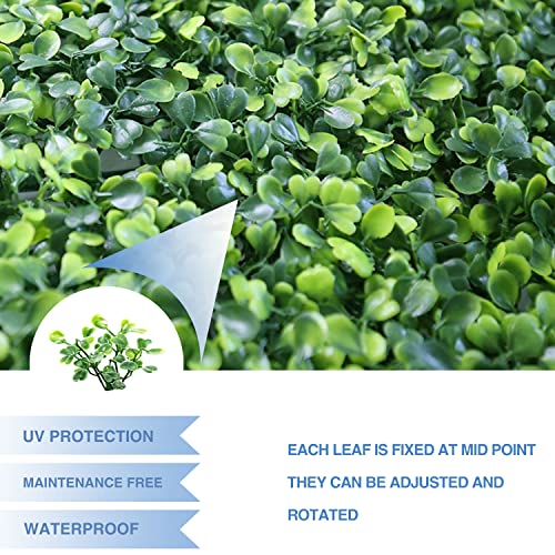 E&K 6Pcs 20" x 20" Artificial Grass Wall Panels, Faux Boxwood Greenery Backdrop Decor, UV Protected Privacy Hedge Screen for Indoor Outdoor (Boxwood - Milan 01) - color: Boxwood - Milan 01