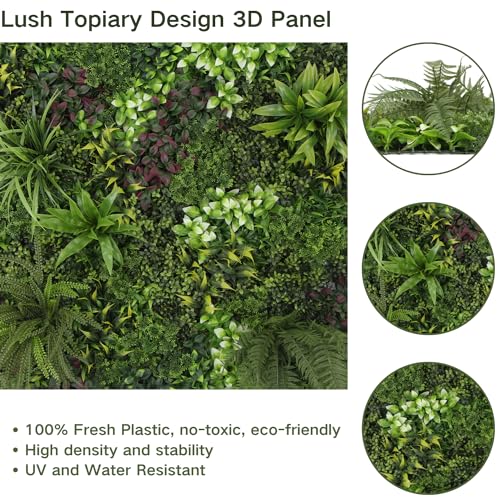 ULAND Artificial Plant Wall Panels, 1pc 40"x40" Greenery Grass Wall Backdrop Decoration, Faux Ivy Leaves Outdoor Privacy Fence Covering (B083) - color: B083