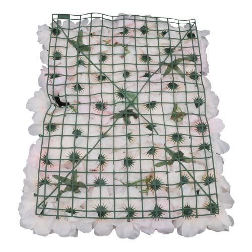 Gdrasuya10 6pcs Realistic Flower Wall Background Artificial Flowers Wall Backdrop Panel 3D Silk Rose Fake Flower Wall Panel Banquet Wedding Party Decor, Photography Background 60 x 40 cm - color: 6pcs, Champagne