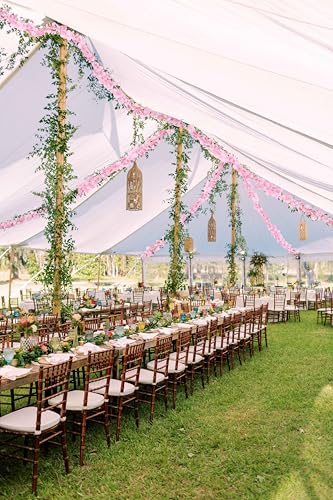 IPOPU Pink Wisteria Hanging Flowers Garland 6.4FT Wisteria Garland Hanging Flowers for Decoration for Wedding Arch, Backdrop, Garden Party Decor, 3 PCS (Pink) - color: Pink