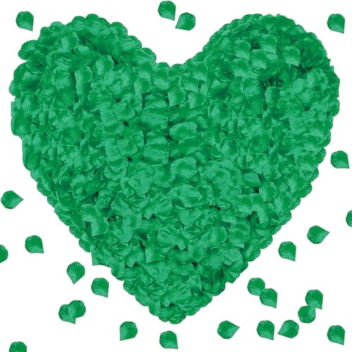 Pyrrhiax 1000Pcs Rose Petals, Artificial Flower Petals Fake Silk Red Rose Petals for Romantic Night,Wedding,Proposal Anniversary Flower Decorations (Green) - color: Green, size: 1000pcs