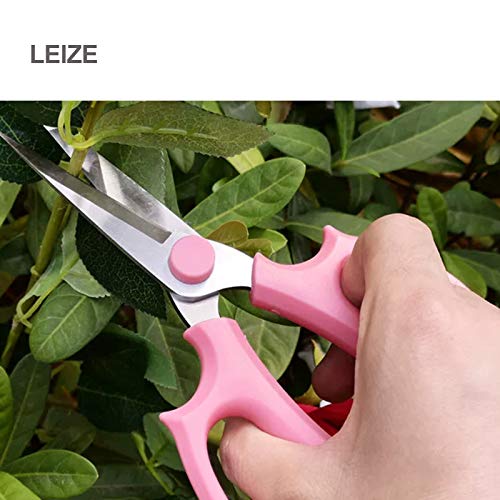 Leize Flower Scissors, Premium Thickened Stainless Steel Floral Shears, Strong Pruner for Flowers, Branches and Leaves (Pink Slender) - color: Pink Slender