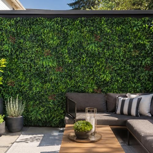 3rd Street Inn Artificial Greenery Wall Panels for Privacy - 4-Pack - color: Jungle Mix