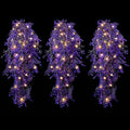 Mudder 3 Packs LED Artificial Hanging Plants, 3.6 ft Fake Hanging Plant, Ivy Vine Fake Leaves Greeny Chain Wall Home Room Garden Wedding Garland Outside Decor (Basket Not Included) (Purple Vine) - color: Purple Vine