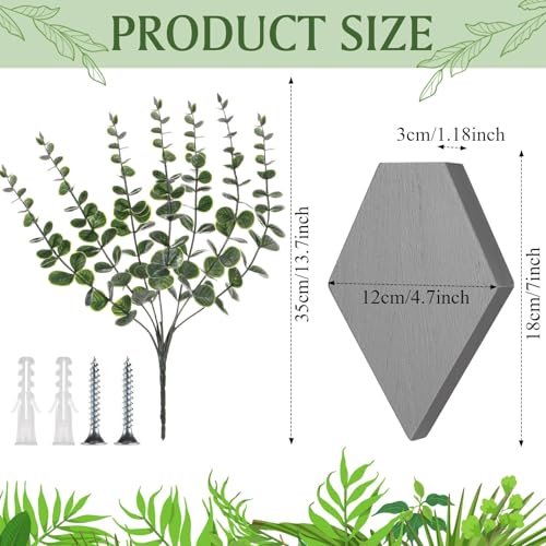 Chunful Wooden Wall Planter Decor Hanging Fake Plants Greenery Flowers Holder Vase Boxes for Wall Farmhouse Bohemian Living Room Bedroom Kitchen Office Indoor Decoration (Light Gray,2 Pcs) - color: Light Gray, size: 7.1 x 4.7 x 1.2 inches