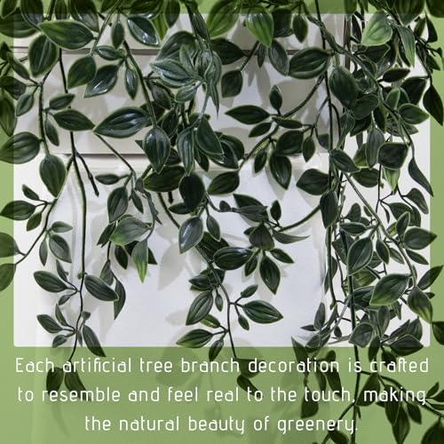Fake Hanging Plant with Pot Small Artificial Potted Vine Plants 28.7-in Long Faux drooping Foliage Plants for Shelf Home Office Indoor Outdoor Garden Greenery Decor (Black Pot) - color: Mandala
