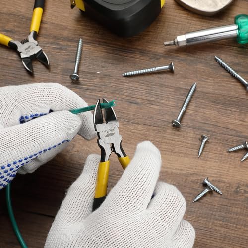 Mr. Pen- 5" Wire Cutters Bulk, 5 Pack, Precision Cutting Pliers | Ultra Sharp Wire Snips Wire Clippers, Diagonal Cutting Pliers for Jewelry Making Crafting, Wire Cutters Set - color: Yellow, Spring-loaded, size: 5 inch, 5 Pack