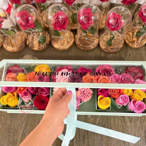 UNIKPACKAGING “MOM” Flower Gift Letter Shaped Fillable Box, with Plastic Liner, Size 22″ x 8″ x 4″ inches, for Luxury Style Flower and Gift Arrangements (Teal) - color: Teal