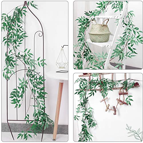 ANPHSIN Fake Vines Greenery Garland - 5 Packs Total 28ft Green Willow Leaf Vine Garland, Artificial Leaves Wall Hanging Decor for Home, Room, Wedding Arch, Centerpieces - color: 5pcs