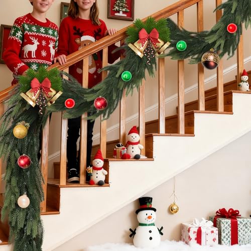 Uguisu 5.6FT Artificial Garlands, Lifelike Norfolk Pine Garlands with Realistic Texture, Artificial Greenery, Indoor/Outdoor Fireplace and Dining Table Decor. - color: Pine Garlands