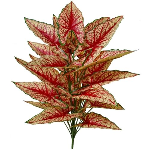 Aglaonema Plant with Variegated Green and Red Leaves, Fake Tree Leaf Simulation Flower Bonsai for Party Decoration Artificial Plants Floor Home Room Decor Ornament (Red No Flowerpot, 85cm) - color: Red No Flowerpot, size: 85cm