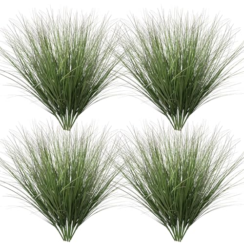 48PCS Fake Plants Artificial Wheat Grass Greenery Plastic Plants Fake Grass Artificial Plants for Outdoor Decor Artificial Grass Plant with Greenery Stems for Indoor Home Decoration 26.4" - size: Tall-48PCS