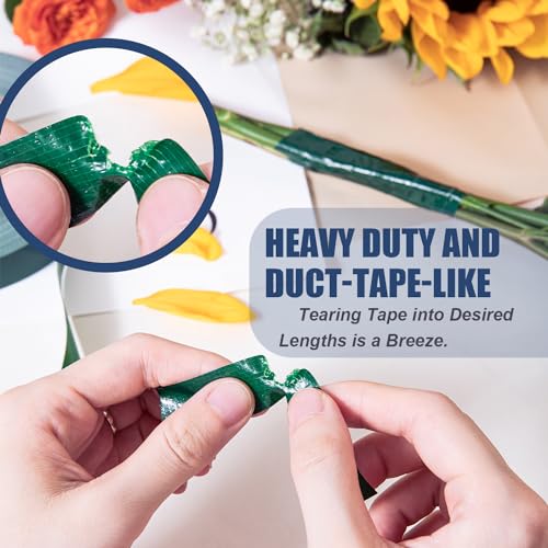Green Floral Tape - Flower Wrap Adhesive Tape Bouquet Stem Wrapping and Floral Crafts, Wedding Bouquet Tape - 3/4 inch Wide and 180 FT Long - size: 3/4inch