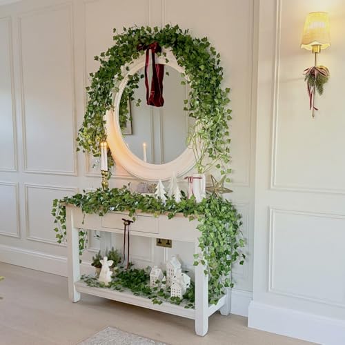 CQURE 14 Pack 98Ft Artificial Ivy Garland,Ivy Garland Fake Vines UV Resistant Green Leaves Fake Plants Hanging Vines for Home Kitchen Wedding Party Garden Wall Room Decor
