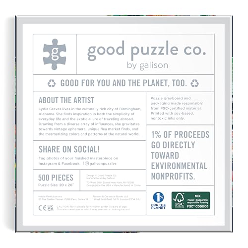 Good Puzzle Co Bookshop Cats – 500 Piece Jigsaw Puzzle Featuring Beautiful Artwork of A Cozy Bookshop Storefront with Cats - color: Bookshop Cats