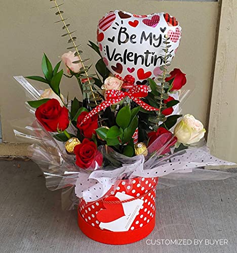 UNIKPACKAGING Premium Quality Round Flower Box, Gift Boxes for Luxury Flower and Gift Arrangements, Set of 3 pcs, (Red White Dots) - color: Red White Dots