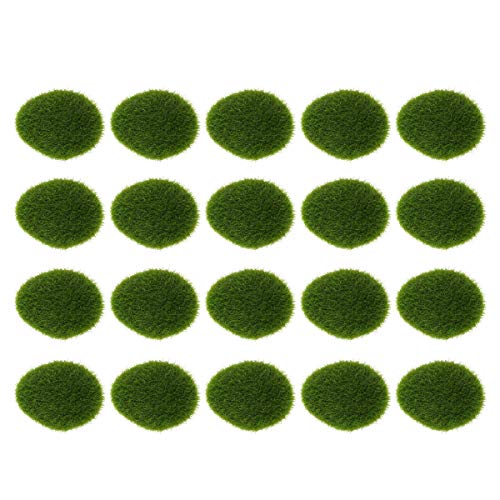 20Pcs Floral Arrangements Fake Moss Rocks Landscape Decorative Green Globes Bulk Decor Fake Arrangements Balls vase Fairy