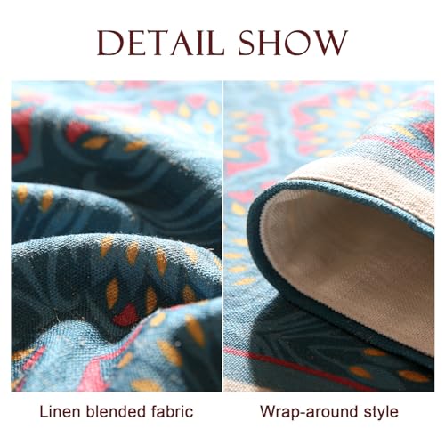 bilingaier Vintage Blue Peacock Small Table Runner for Table,Decorative Linen 102 Inches Long Table Runners,Decor Tabletop for Kitchen,Dining,Tea Party,Home,Christmas,12"x102" - color: Dorodangoa, size: 12"*102"