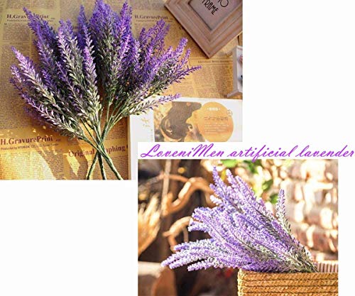 Artificial Lavender Flowers Bouquet in Purple, Fake Plant for Home Decor, Wedding, Garden, Office, Patio Decoration, Party Arrangement, Outdoor, Indoor, 4 pcs - color: Lavender / 4pcs