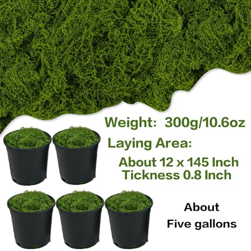 Fake Moss for Potted Plants, 10.6OZ Dark Green Artificial Moss for Crafts Faux Moss Decoration DIY Crafts Model, Table Centerpieces, Plants Art Landscape, Dollhouse, Fairy Garden-300g - color: Dark Green, size: 10.6oz