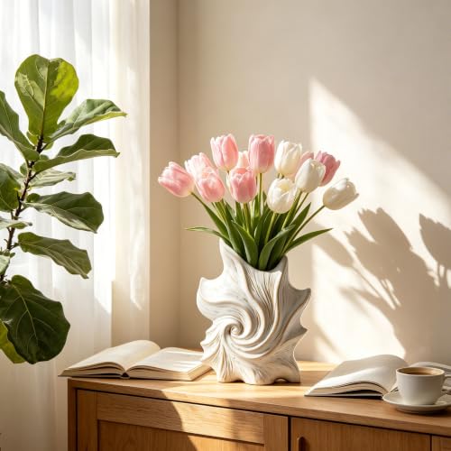 Small Ceramic Flower Vase for Home Decor - Cute Starfish Decorative Vase for Home Decor,White Ceramic Vase for Flowers,7.6 Inch Modern Vases for Ideal Shelf Decor Table Living Room Décor - color: Starfish Vase