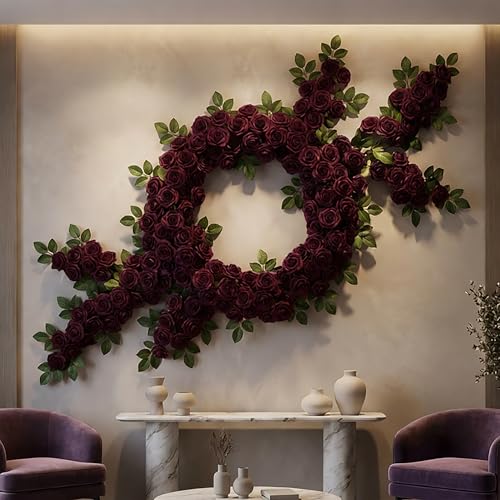 30pcs Real Looking Burgundy Foam Artificial Roses with Stems, Fake Rose Flowers for DIY Wedding Bouquets Bridal Shower Centerpieces Home Party Tables Valentine's Day Mother's Day Decor Gift - color: 30pcs Burgundy