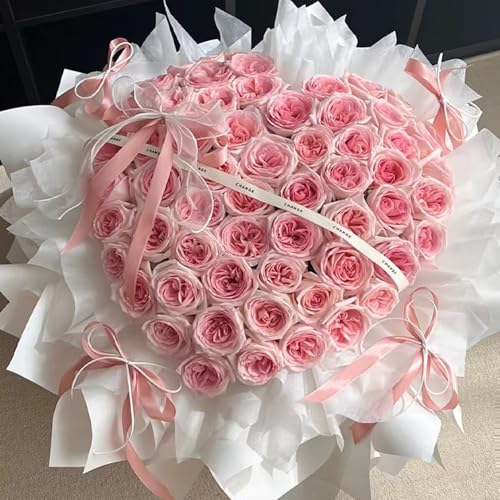 ArrErr 6 Set Flower Bouquet Shaper Heart Shape Floral Cage Rose Stem Holder Flower Arrangement Stand for Fresh Roses Her Gift Birthday Girlfriend Valentines Mothers Day Anniversary Wedding Flowers