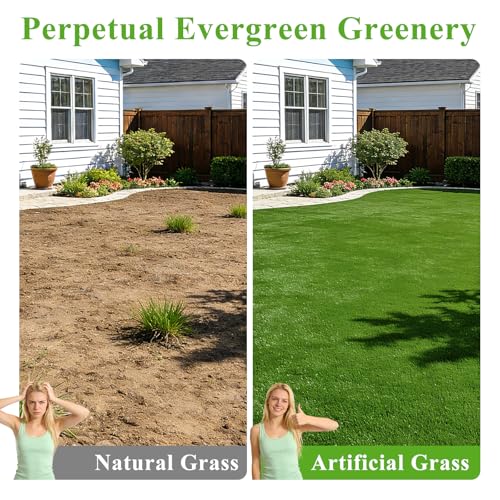 HEBE Artificial Grass Turf Rug 2'x3', Fake Grass Mat with Drainage Holes | Washable Reusable Turf Carpet Dog Pee Grass Pads for Dogs Potty, Lawn, Balcony, Indoor Outdoor - size: 2' x 3'