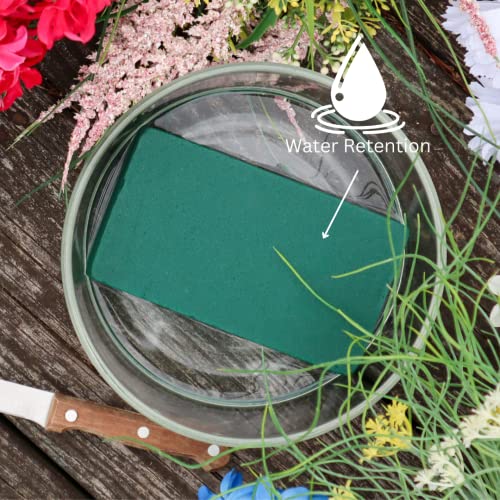 FLOFARE Pack of 6 Floral Foam Blocks Each (5.5"L x 3.1"W x 1.6"H) Green Wet & Dry Flower Foam for Fresh & Artificial Flower Arrangement, Plant Foam, Florist Supplies for DIYs, Arts, Crafts & Weddings - size: Pack of 6