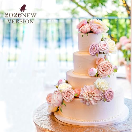 Pink Artificial Flowers Combo Silk Mix Fake Flowers with Stem for DIY Wedding Arch Bridal Bouquets Baby Shower Centerpieces Party Wall Home Decorations - color: Pink,white