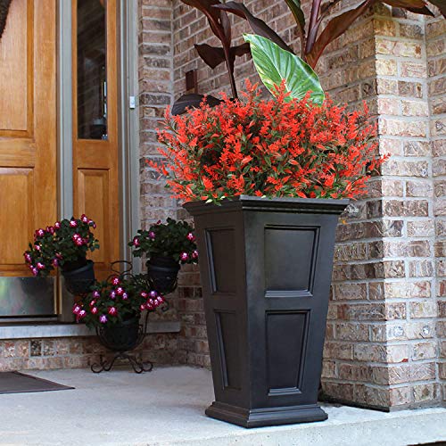 RECUTMS Artificial Lavender Flowers Plants 8 Bundles UV Resistant Faux Outdoor Plastic Greenery Shrubs Plants Hanging Planter Kitchen Home Wedding Office Garden Decor (Orange Red) - color: Orange, size: 8 Bundles