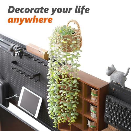 Freyalife 1Pcs Fake Plants Eucalyptus,Artificial Potted Faux Hanging Plants for Vintage Boho Home Living Bedroom Kitchen Farmhouse Bathroom Office Desk Book Shelf Wall Room Accessories Decor Indoor - color: Eucalyptus