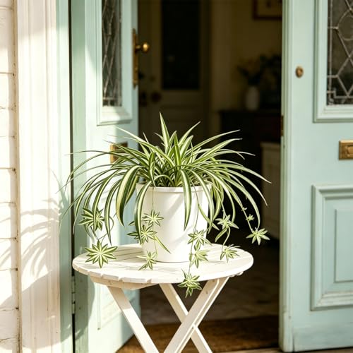 Sousi Artificial Spider Plants Hanging Baskets for Outdoor, Faux Silk Chlorophytum Comosum Summer Plants Fake Spider Plant with Pot for Outdoor Indoor Home Garden Office Decoreations - color: Green With Pot