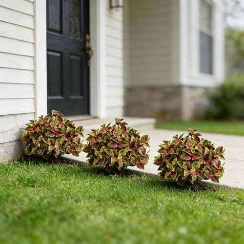 17” Artificial Boxwood Style Topiary Ball – Colorful Faux Foliage Bush, UV Resistant Pre-Assembled Outdoor Plant for Front Door, Garden & Patio Decor