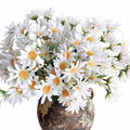 5 Bunches 16 inch - Realistic White Artificial Silk Daisy, Faux Wildflowers Bouquets with Stems for DIY Flower Arrangement Home Garden Wedding Decoration
