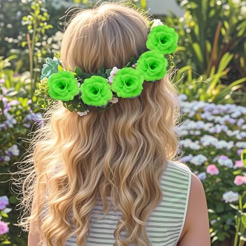 Rose Artificial Flowers, 50Pcs Green Roses Head Flowers Bulk with Stem, 3 Inches Silk Rose Fake Flower Head for Wedding Party Home Decor DIY Baby Shower Centerpieces Tables Decoration(Grass Green) - color: Grass Green