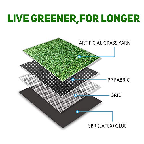 Artificial Grass 4 FT x 7FT (28 Square ft) Synthetic Thick Lawn Astro Turf Carpet Perfect for Indoor/Outdoor Fake Grass Rug Mat Pet Turf - size: 4 x 7 Feet