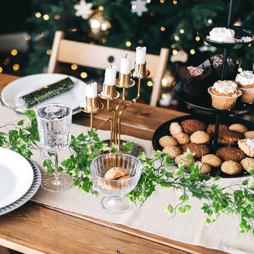 RECUTMS 3 Pack Artificial Vine Greenery Decor - White Leaf Garland for Balcony, Mantle, Table, Arch & Backdrop Decor - color: White, size: Ivy Garland