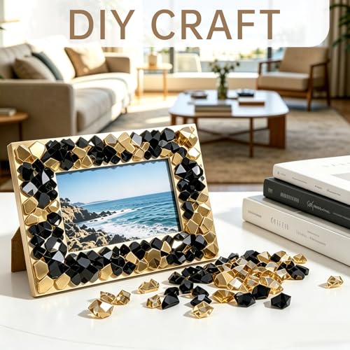 150 Pcs Fake Ice,17 * 23mm,Black Series Acrylic Gems Vase Filler,Plastic Diamonds for Table Decoration DIY Craft Aquarium Display Party Centerpieces. - color: Black Series, size: 17MMx23MM
