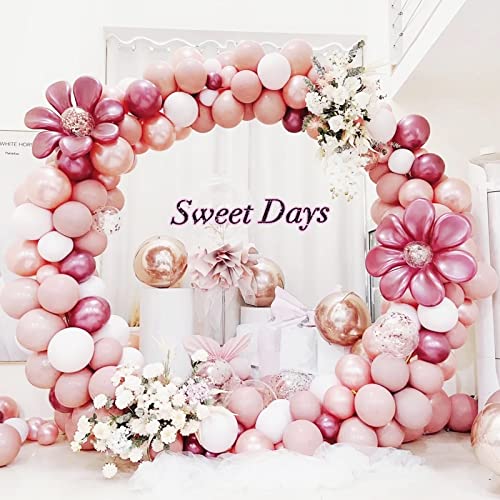 Wokceer Wedding Arch 8FT Round Backdrop Stand Balloon Arch Stand White Circle Balloon Arch Frame for Wedding Ceremony Birthday Party Anniversary Valentine Celebration Decoration - color: White, size: 8 FT
