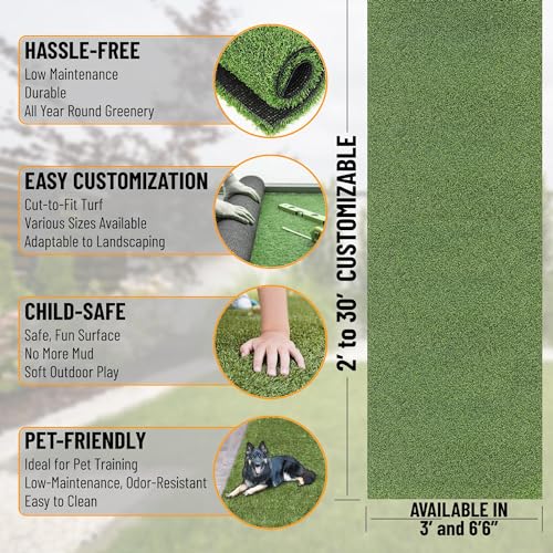 Ottomanson Artificial Turf Golf Hitting Mat 3' x 6' Indoor/Outdoor Waterproof Synthetic Fake Grass for Putting Practice Baseball Football Sports Gym Backyard, Custom Size 2' up to 30' (Pack of 2) - size: 3' x 6' (Pack of 2)