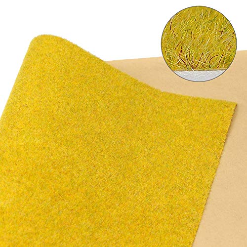 CP134 Artificial Model Grass Mat Trains Golden Yellow Golden Autumn Landscape 40 x100cm or 15.7'' x 39'' for Decoration Craft Scenery Model DIY - color: Golden Yellow