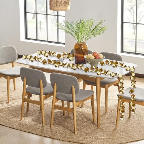 8Pcs 63Ft Cream Rose Garland, Fake Flower Vines, Artificial Vine Flowers, Rose Hanging Garland for Party Wedding, Garden, Room Table, Christmas, Backdrop Wall Arch Decor - color: Cream, size: 8Pcs-63Ft